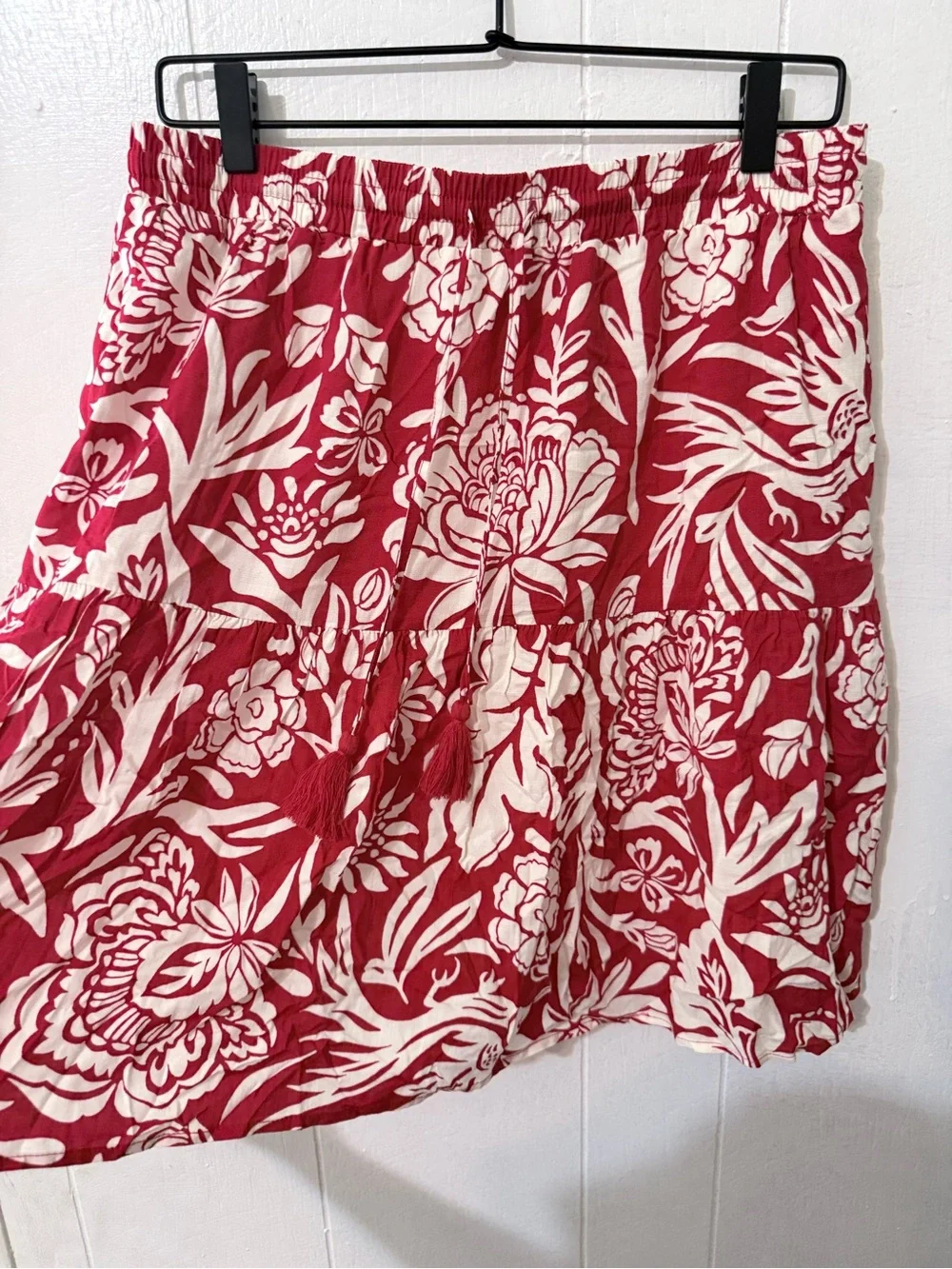 Knox Rose White and Red Floral Skater Skirt